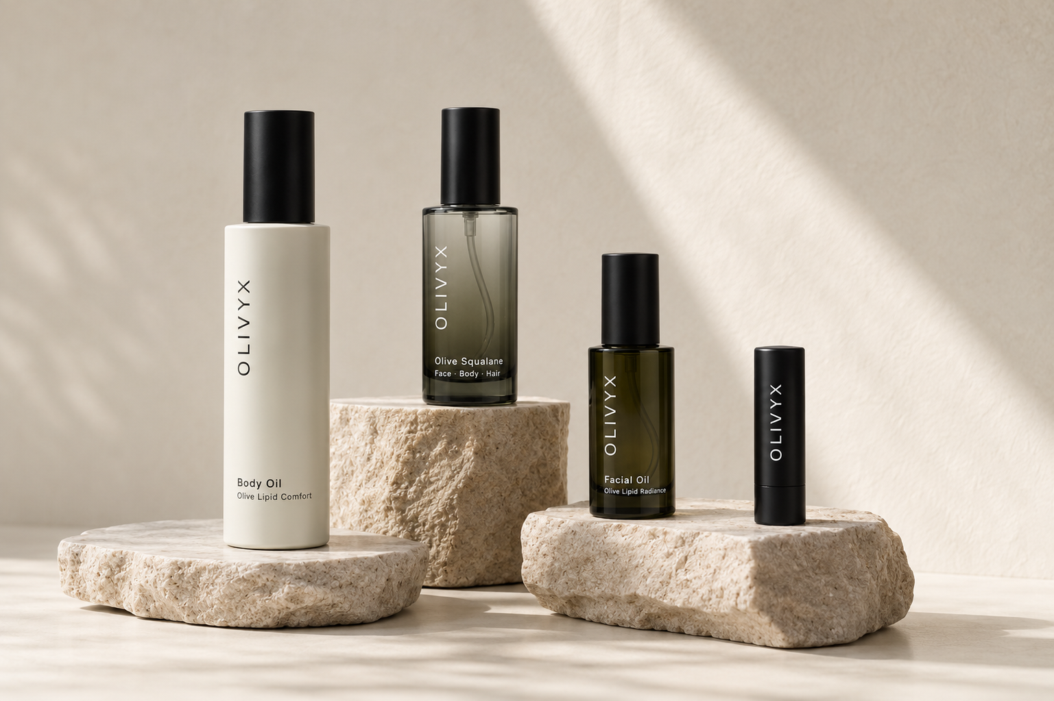 Productos OLIVYX sobre piedra natural