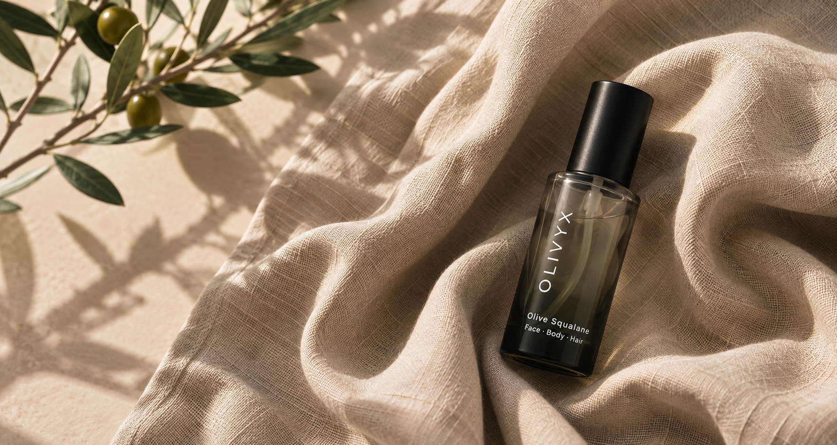 Facial Oil OLIVYX sobre superficie natural